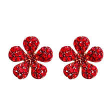 Shangjie OEM Red cherry stud earrings rhinestone earrings kids diamond studded jwellery earrings